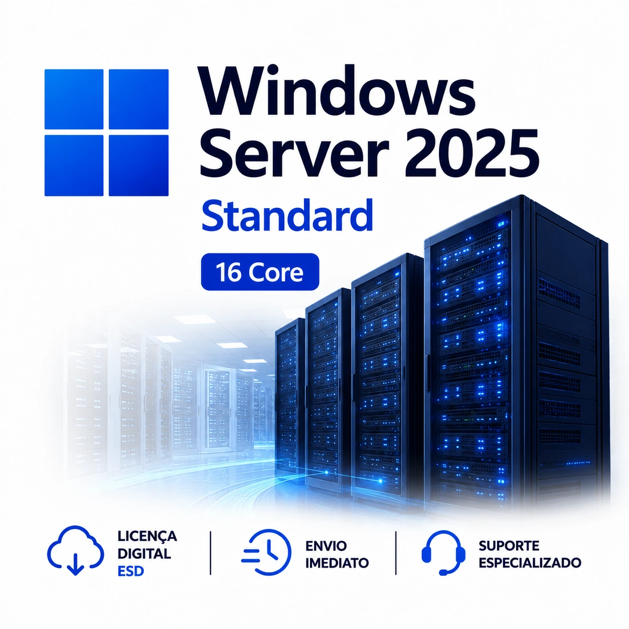 Windows Server 2025 Standard 64 Bits, 16 Core ESD